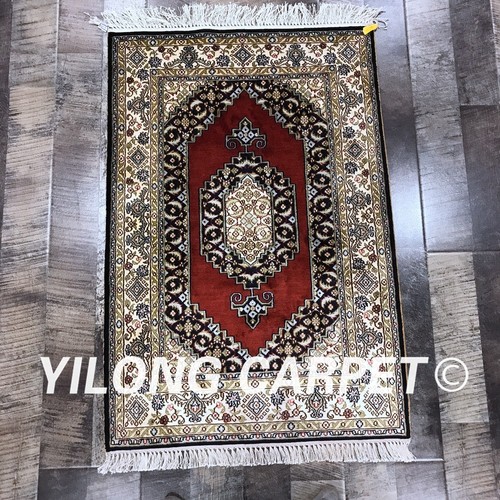 Handknotted silk area - handknotted,
