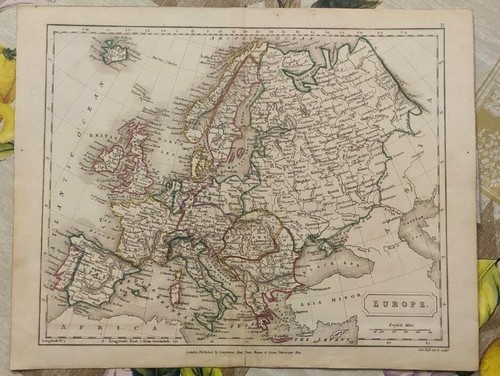 Carta incisione cartina europa - incisione,