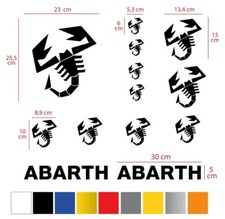 Kit 12 Adesivi  per abarth scorpione fiat 500 595 695 punto Stickers Colore
