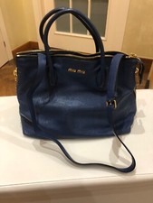 Borsa Miu Miu in Pelle con Tracolla, Colore Deep Blue - Usata