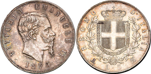 Moneta italia lire 1875 bn - lire,