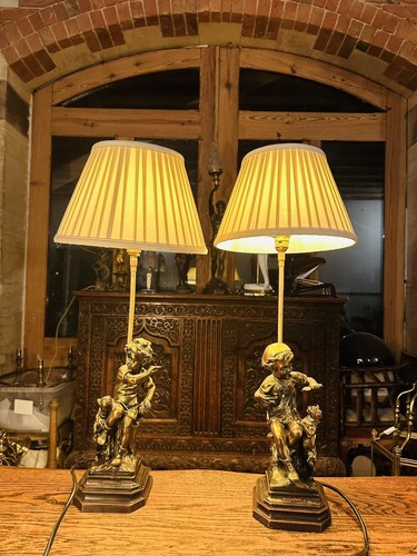 Pair antique style cherub - style,