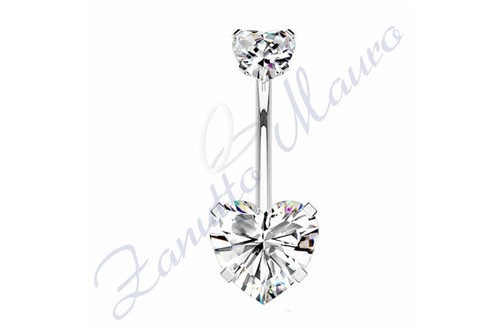 Piercing cuore bianco per