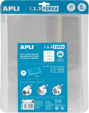 16914 - Confezione Da 5 Copertine per Libri, Con Aletta Regolabile in PP (Polipr