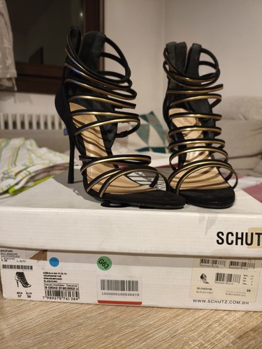 Sandali schutz nero oro - schutz,