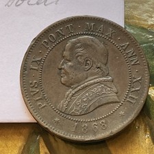 1868 Papal States 4 Soldi / 20