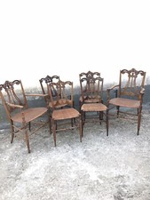 4 Sedie con 2 Capotavola Con Braccioli In Faggio Fine 700 Napoletano