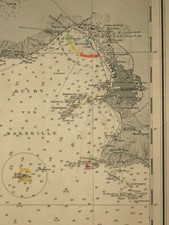 1929-1940 Reichsmarine cartolina nautica navigazione a vapore Nettuno Marsiglia (493)