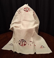 Antico Asciugamano Lino Ricamo