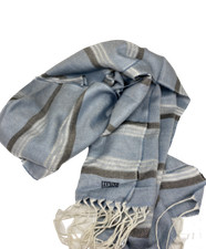 luciano soprani sciarpa celeste in lino