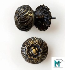Pomello in Ottone Anticato Vintage per Porta o Mobile - Stile Classico Decorato