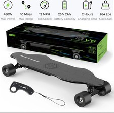 Monopattino Elettrico Longboard 450W Potenza 12Mph 10 Miglia con Telecomando