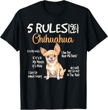 5 regole divertenti per chihuahua simpatici amanti dei cani chihuahua proprietario regalo maglietta unisex