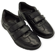 Scarpe Uomo Nere Pelle Vera Chiusura Strappo Velcro Comfort Ortopediche La