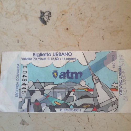 Biglietto ticket tram vidimato - tram,