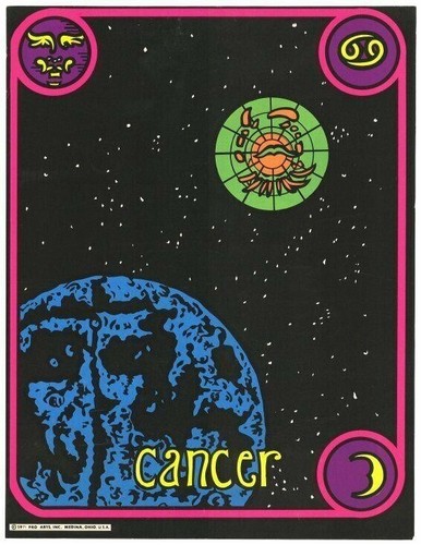 Poster vintage cancer zodiac - vintage,