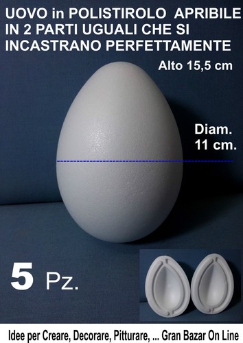Uova polistirolo ovetto - polistirolo, bianco