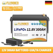 Batteria al litio 12V 300Ah LiFePO4 batteria solare camper 200A BMS+10A caricabatterie