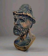 Piccolo busto legno UOMO CON BARBA 800 Old Wood Sculpture 
