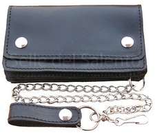 Portafoglio motociclista pelle Nero catena Wallet chain Biker Leather geldbörse