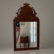 Vecchio specchio Sturbridge Village in mogano Chippendale 18x10" decorazione coloniale