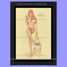 1960ca * Illustrazione Erotica Originale "Pin-Up Vargas Girl - A Nice Spot For a