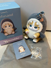 Portachiavi peluche gatto squalo mofusand Kiramekko samenyan gattini soffici Giappone nuovo