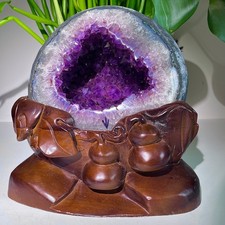 21,6 libbre TOP naturale run-of-mine ametista cristallo di quarzo decorazione sacchetto denaro + base