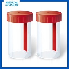 2 Contenitori per feci con paletta e tappo a vite 60 ml - contenitore analisi