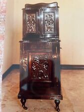 comodino como alto intarsiato antico vintage retro legno elegante camera letto