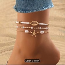 Cavigliera con perline set di