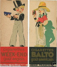 SEGNALIBRO, BOOK MARK, CIGARETTES WEEK-END, BALTO, ILLUS. BY RENE' VINCENT (1) m