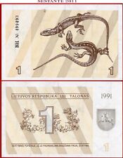 LITUANIA 1 TALONAS 1991 macchia sul davanti P 32b UNC spedizione gratuita da 100$