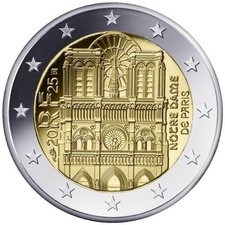 FRANCIA 2025- 2 EURO COMMEMORATIVO NOTRE DAME DE PARIS-FDC DA ROLLS PREVENDITA