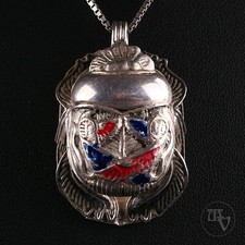 Grande ciondolo scarabeo in argento 800 4,3 cm x 2,8 cm - 12,5 g vintage vecchio