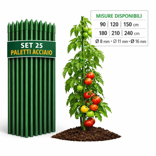 Set paletti acciaio - 25,