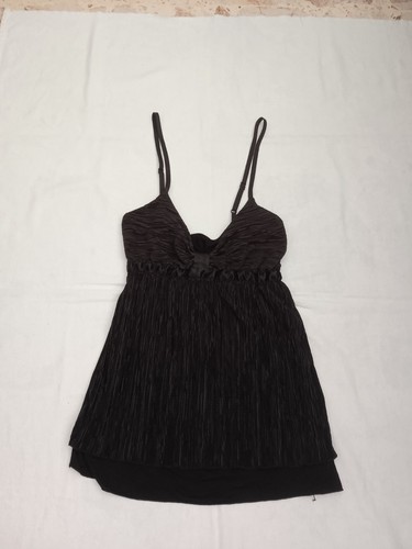 Top nero plissettato - , donna