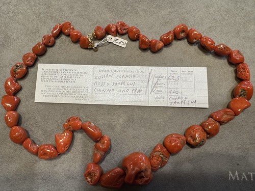 Collana corallo rosso italiano - collana,
