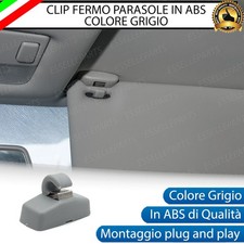 CLIP FERMO ALETTA PARASOLE GANCIO SPECIFICO IN ABS GRIGIO VW CADDY MK3 RESTYLING