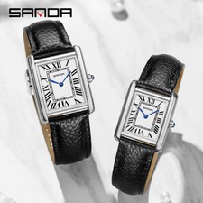 Orologio Sanda Quarzo Scala Romana Cinturino Pelle Coppia Impermeabile Uomo Donna Watch