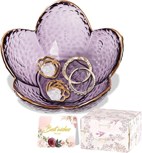 Piatto portagioie fiori - , vetro