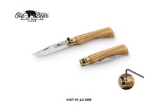 Coltello"Old Bear linea classica": man. olivo, lama acc. inox ("M" - 9307/19_LU)