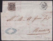 K287 PONTIFICIO – 5 b. rosa chiaro n. 6, su lettera da Bologna a Mantova.