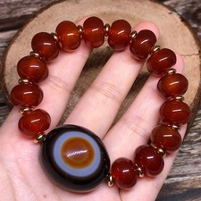 Bracciale perle amuleto dzi - bracciale,