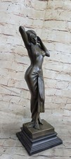 Firmato Originale Aldo Vitale 1920 Stile Modello Bronzo Scultura Nudo Regalo