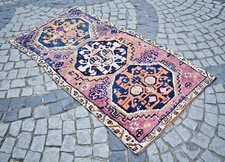 Favoloso antico tappeto curdo Herki 45'' x 67'' anatolico INCREDIBILE tappeto curdo