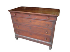 Cassettone Luigi Filippo - cappuccino in noce - metà '800 - comò Carlo X