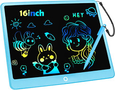 Tavoletta Grafica LCD 16" per Bambini, Lavagna Elettronica Digitale Disegno Blu