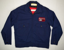 Giacca Husqvarna vintage 40 taglia M anni 50 60 bandiera svedese toppa 2 tasche meccanico