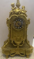 OROLOGIO DA TAVOLO FRANCESE DELL'800 IN BRONZO DORATO